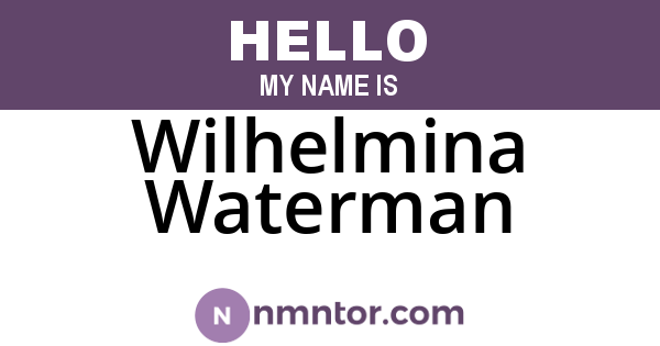 Wilhelmina Waterman
