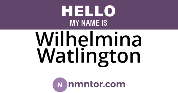 Wilhelmina Watlington