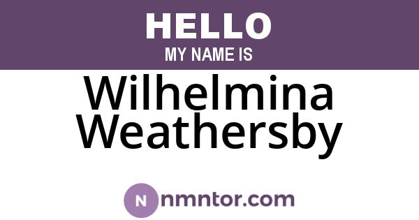 Wilhelmina Weathersby