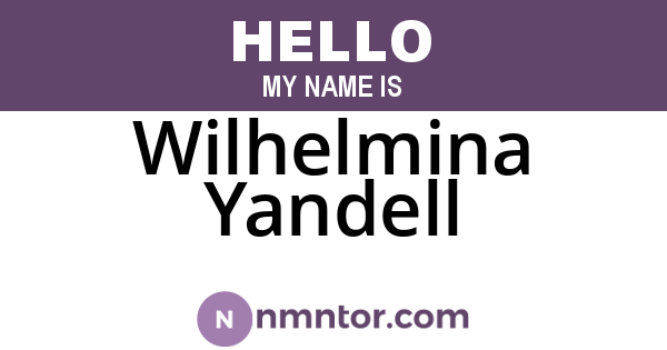 Wilhelmina Yandell