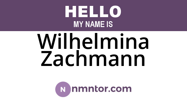 Wilhelmina Zachmann