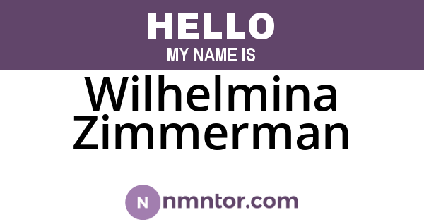 Wilhelmina Zimmerman