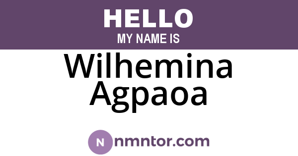 Wilhemina Agpaoa