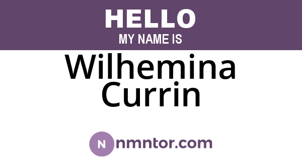 Wilhemina Currin