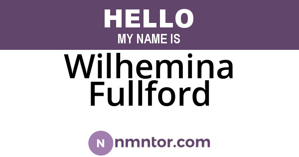 Wilhemina Fullford