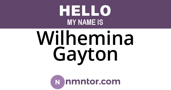 Wilhemina Gayton