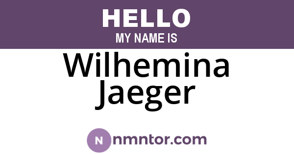 Wilhemina Jaeger