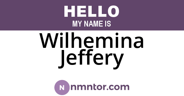 Wilhemina Jeffery