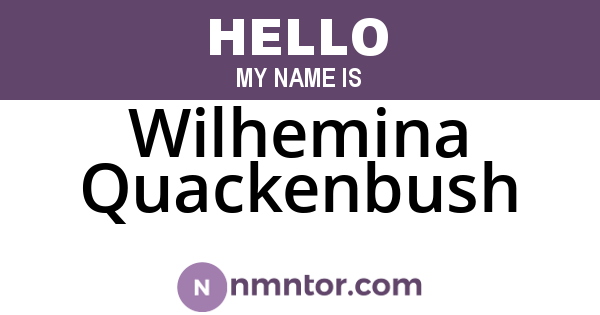 Wilhemina Quackenbush