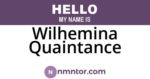 Wilhemina Quaintance