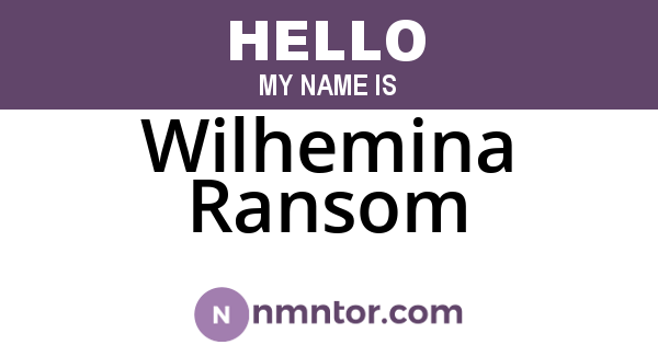 Wilhemina Ransom