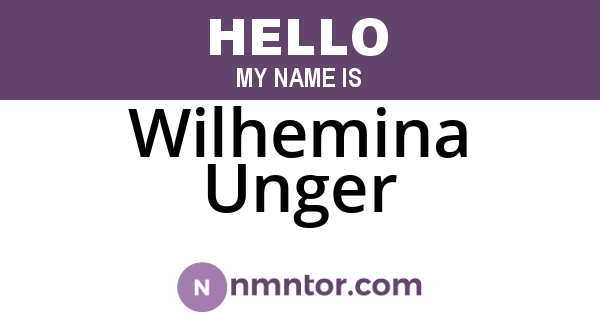 Wilhemina Unger