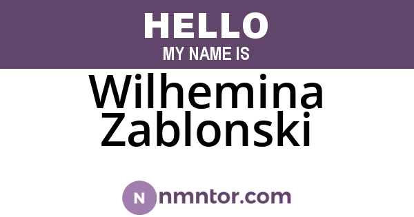 Wilhemina Zablonski