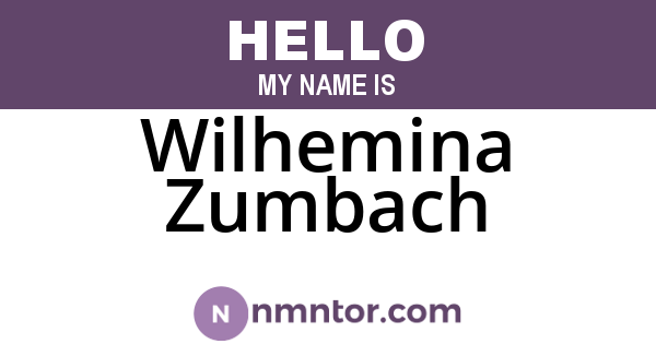 Wilhemina Zumbach