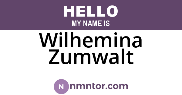 Wilhemina Zumwalt