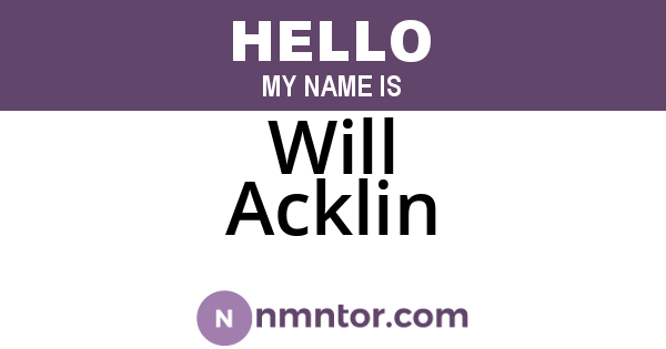 Will Acklin