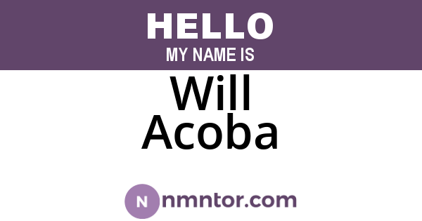 Will Acoba