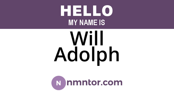 Will Adolph