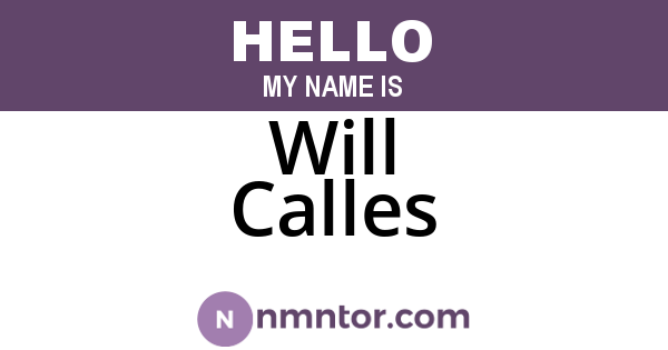 Will Calles