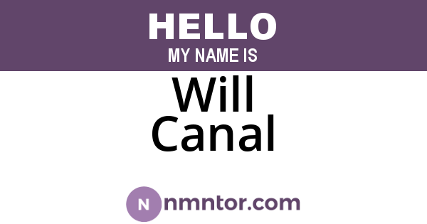 Will Canal