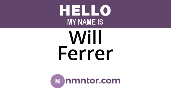 Will Ferrer