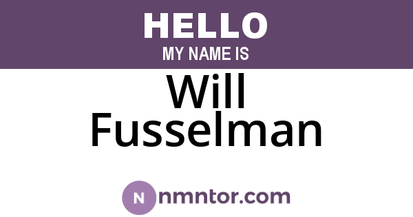 Will Fusselman