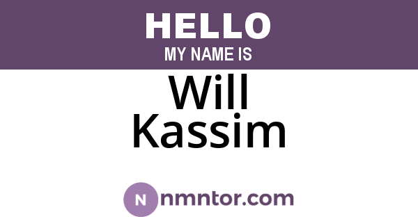 Will Kassim