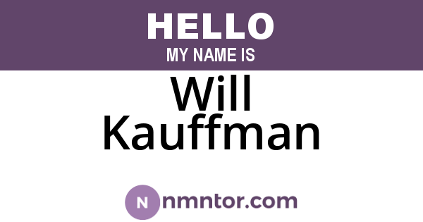 Will Kauffman