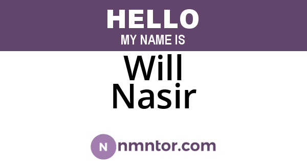 Will Nasir