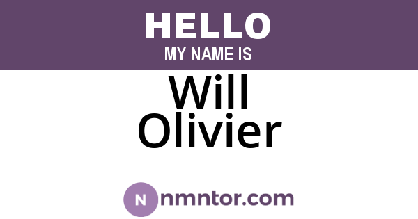 Will Olivier