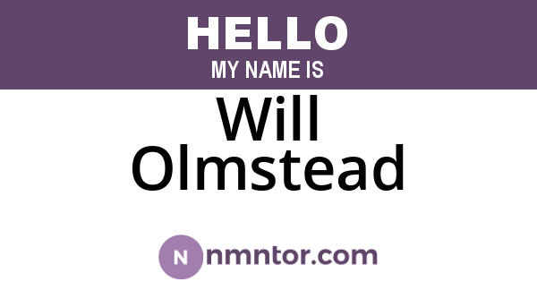 Will Olmstead