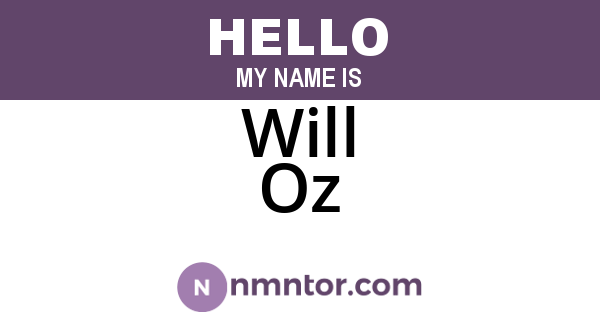 Will Oz