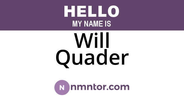 Will Quader