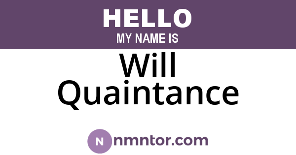 Will Quaintance