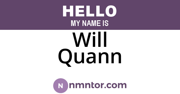 Will Quann