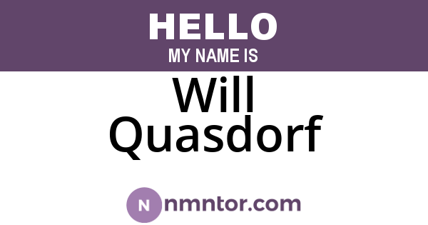 Will Quasdorf