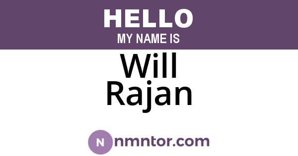 Will Rajan