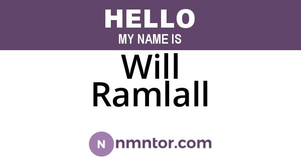 Will Ramlall