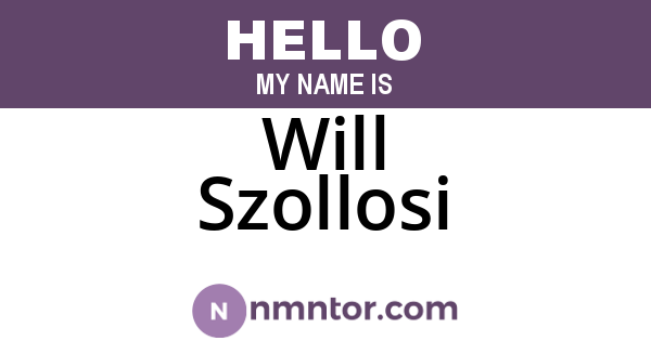 Will Szollosi