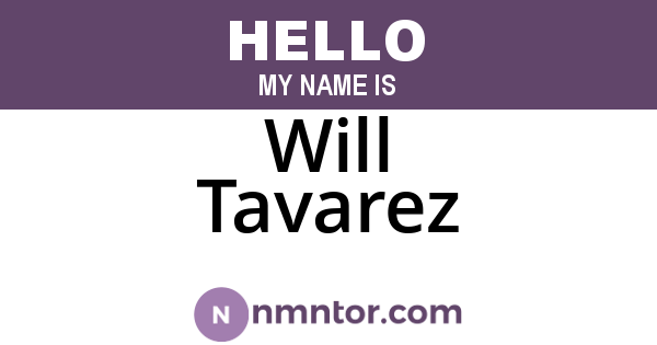 Will Tavarez