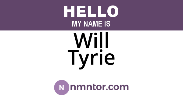 Will Tyrie