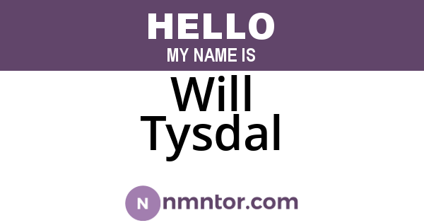 Will Tysdal