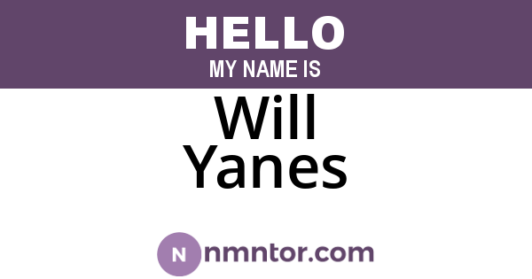 Will Yanes