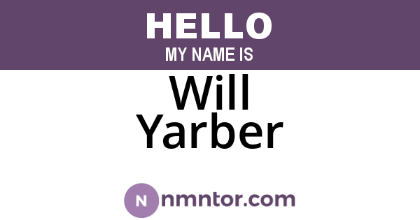 Will Yarber