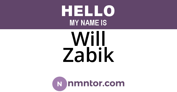 Will Zabik