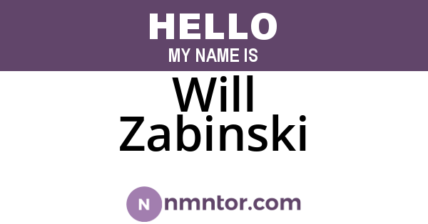 Will Zabinski