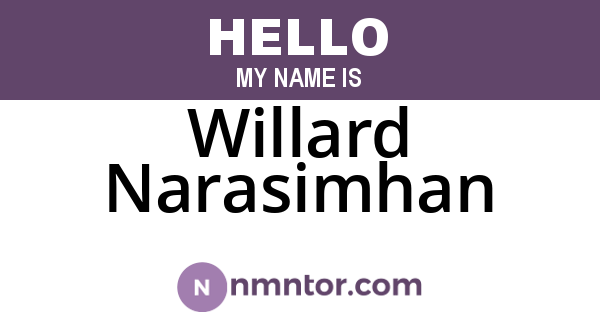 Willard Narasimhan
