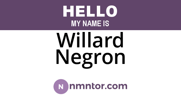 Willard Negron