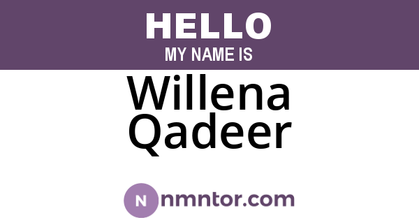 Willena Qadeer