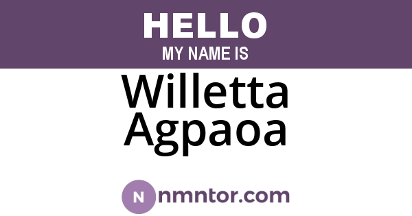 Willetta Agpaoa